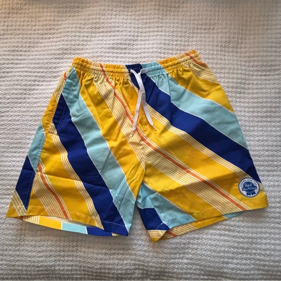 Authentic Limited Edition PBR Pabst Blue Ribbon Iced Tea Board Shorts Sz Med Men - Picture 2 of 8